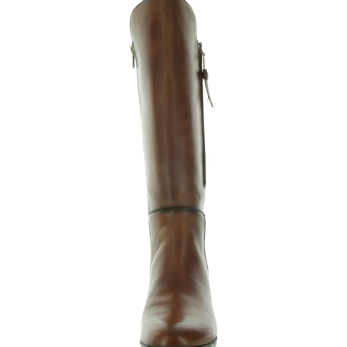 Zipper Leather Knee-High Boots