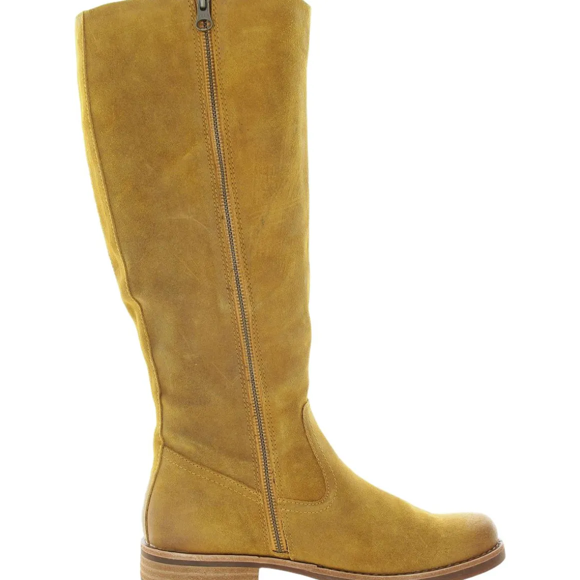 Zipper Leather Knee-High Boots