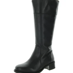 Zipper Leather Knee-High Boots