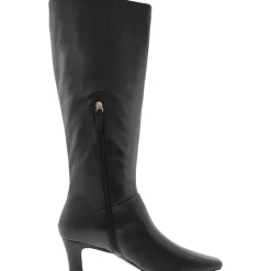 Zipper Leather Knee-High Boots