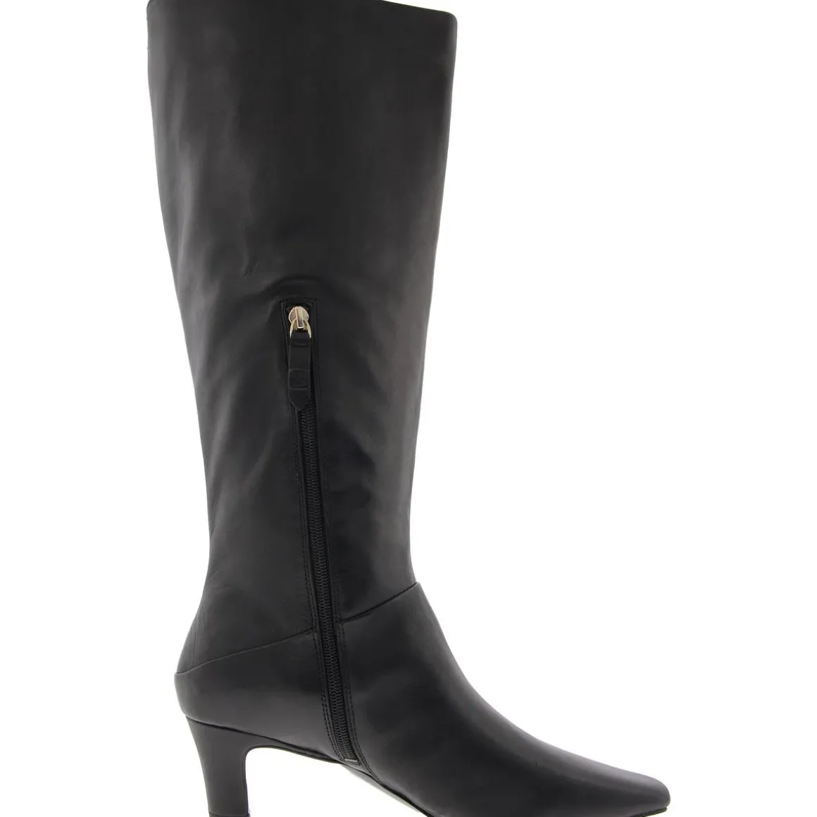 Zipper Leather Knee-High Boots