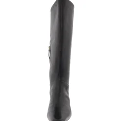 Zipper Leather Knee-High Boots