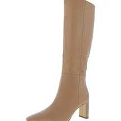 Zipper Leather Knee-High Boots