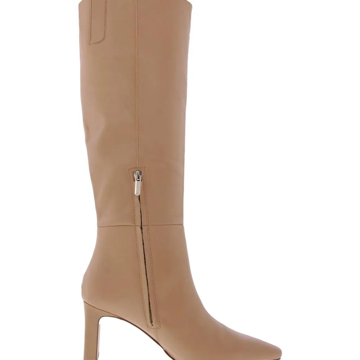 Zipper Leather Knee-High Boots