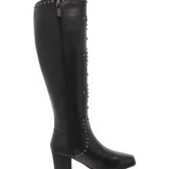 Zipper Leather Knee-High Boots