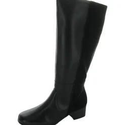 Zipper Leather Mid-Calf Boots