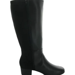 Zipper Leather Mid-Calf Boots