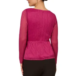 Zipper Metallic Peplum Top