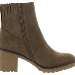 Zipper Nubuck Ankle Boots