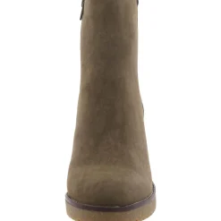 Zipper Nubuck Ankle Boots