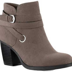 Zolaa Faux Suede Block Heel Ankle Boots